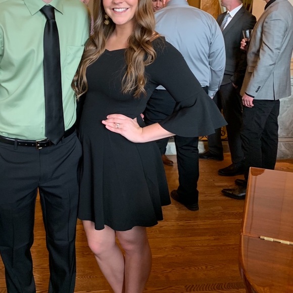 Women’s Wide Necked Black Dress - Picture 1 of 4